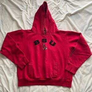 Vintage red and black Ball State University BSU hoodie sweatshirt youth XL